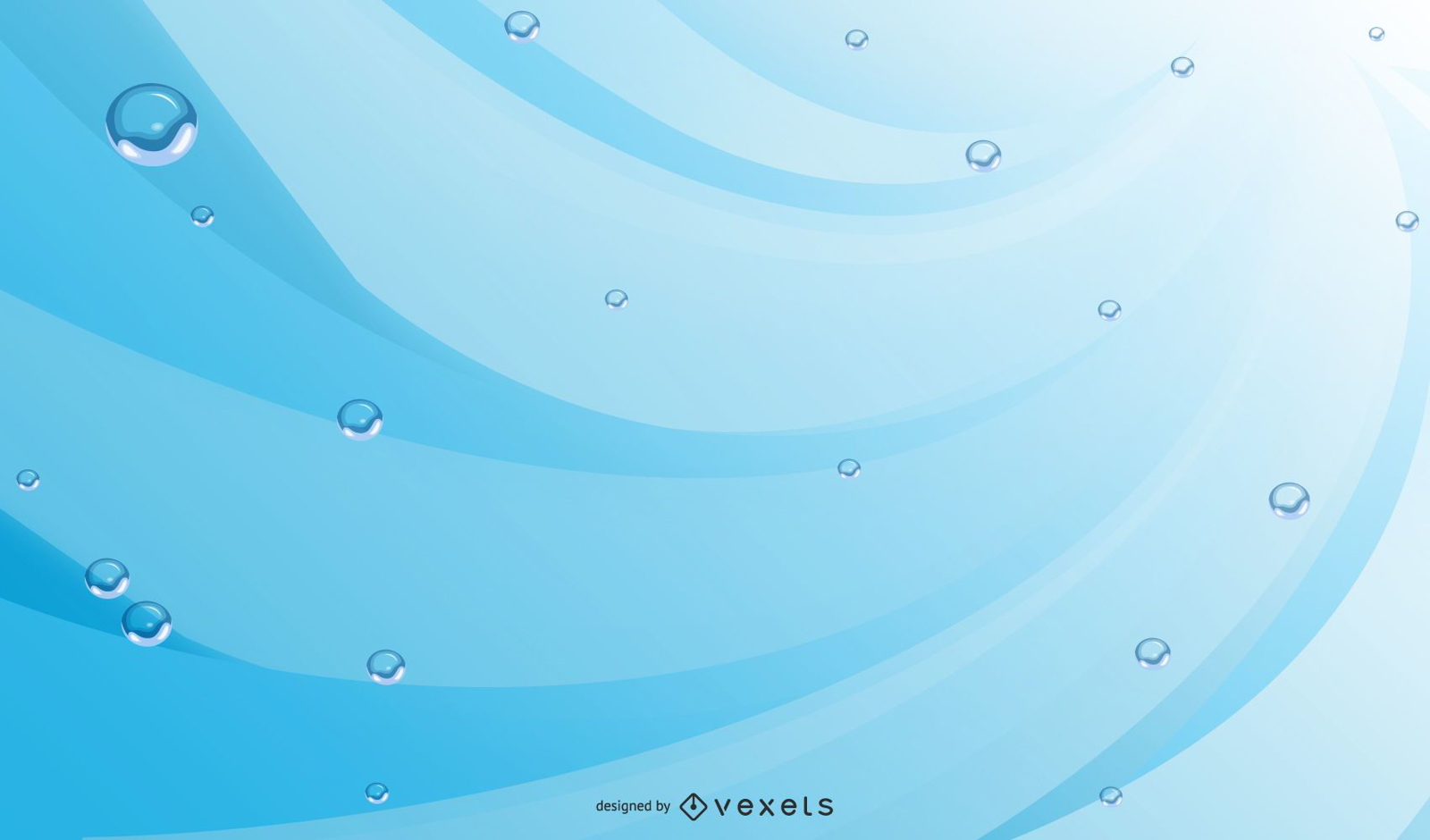 Fundo azul abstrato com bolhas e linhas de água