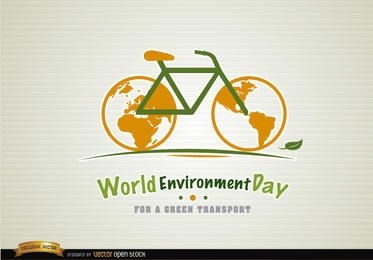 Día del medio ambiente en bicicleta transporte verde