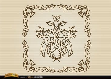 Coiled stems decoration frame