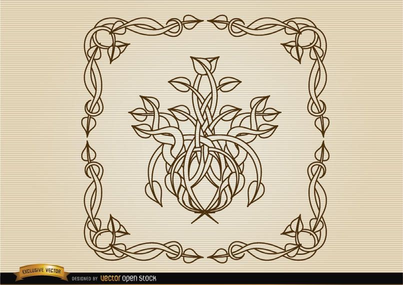 Coiled stems decoration frame Coiled stems decoration frame