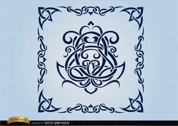 Moldura decorativa de redemoinhos celtas