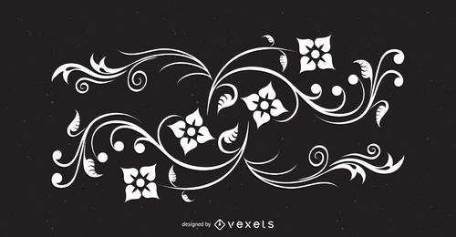 Ilustración de remolinos florales abstractos