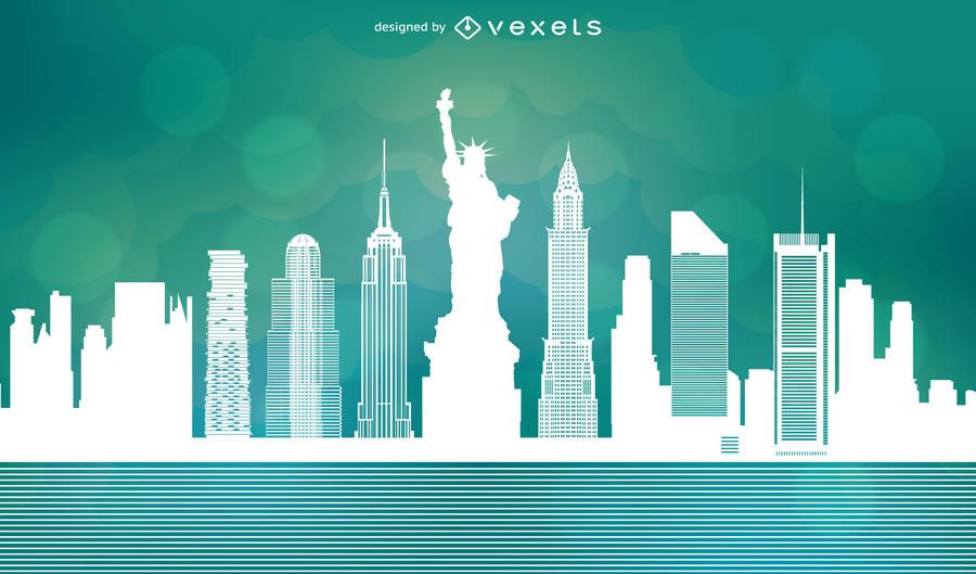 Vector de horizonte de Nueva York Vector de horizonte de Nueva York