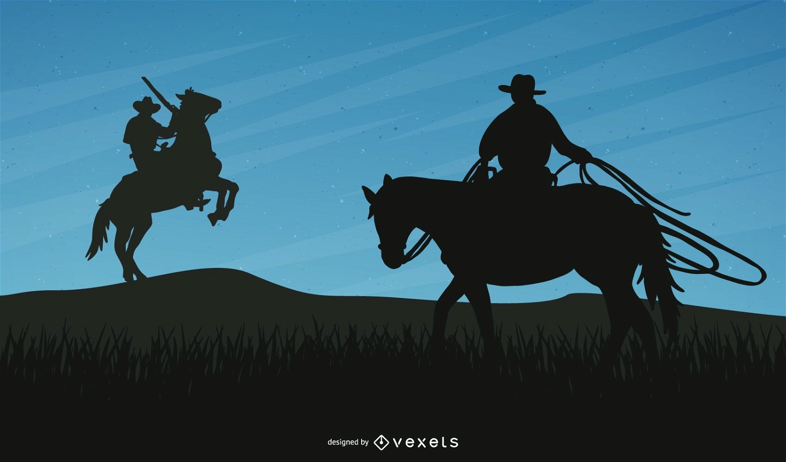 Cowboy Silhouettes with Horses