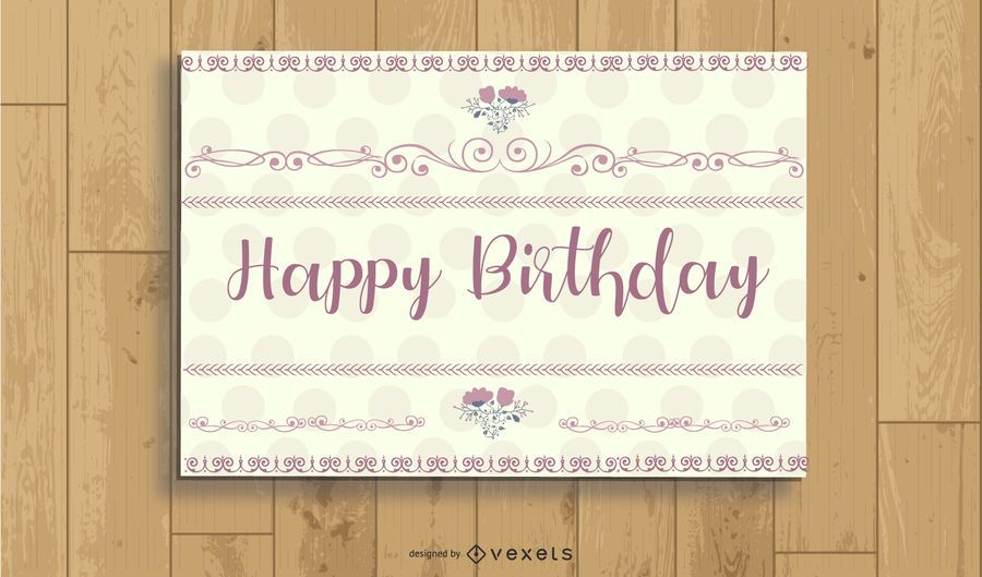 Polka Dot Vintage Birthday Card Polka Dot Vintage Birthday Card