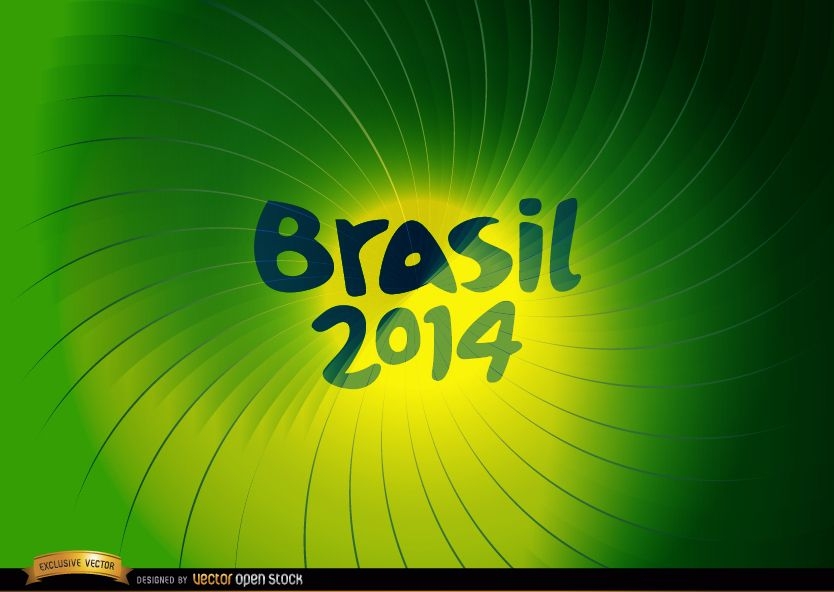 Brasilien 2014 Grüner Strudelhintergrund