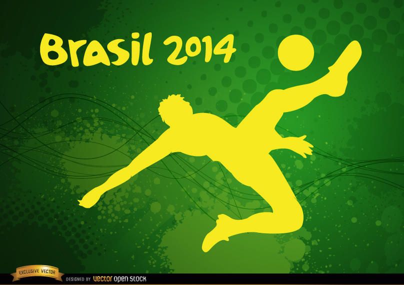 Player kicking Brasil 2014 football Player kicking Brasil 2014 football