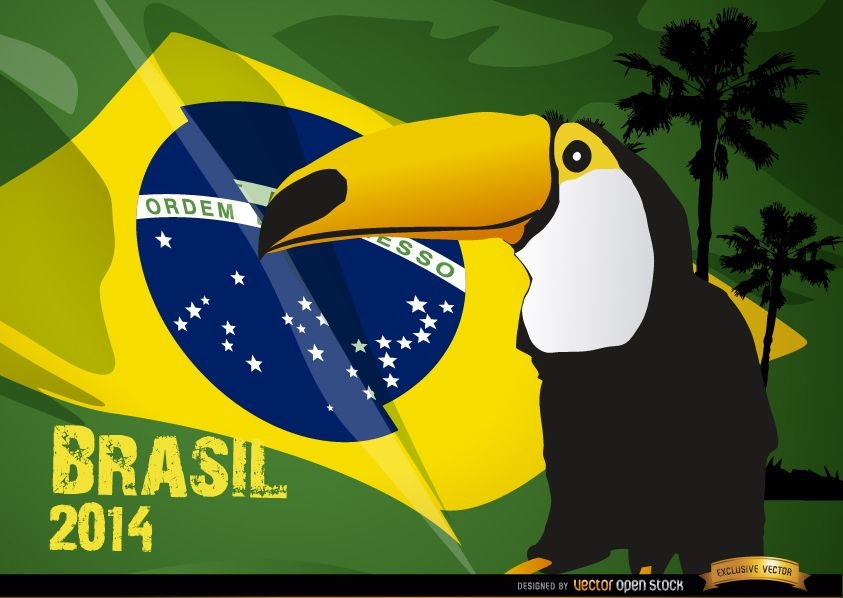 Flagge Tukan und Brasilien 2014