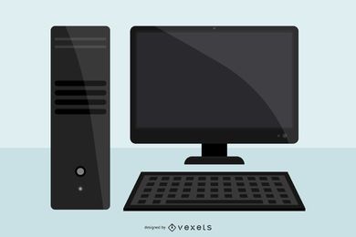 Computador desktop preto