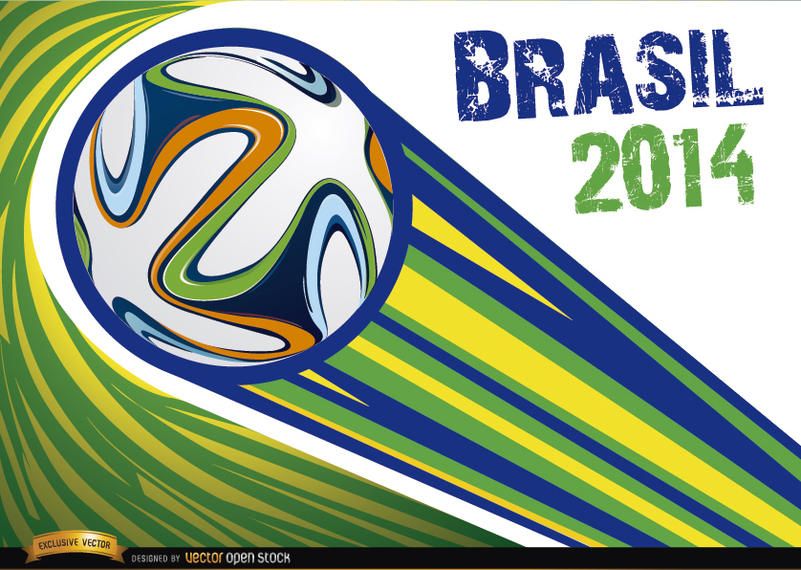 Brazil 2014 ball thrown with stripes Brazil 2014 ball thrown with stripes