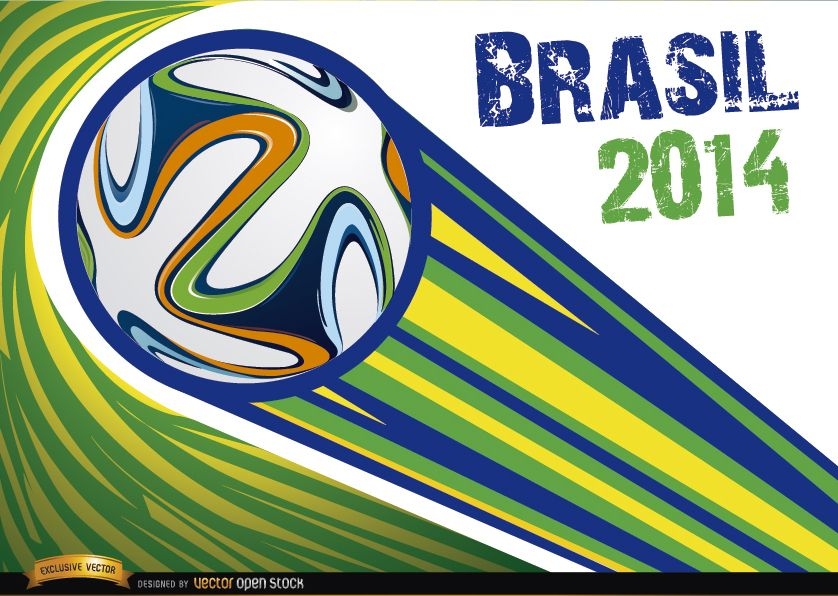 Brasilien 2014 Ball mit Streifen geworfen
