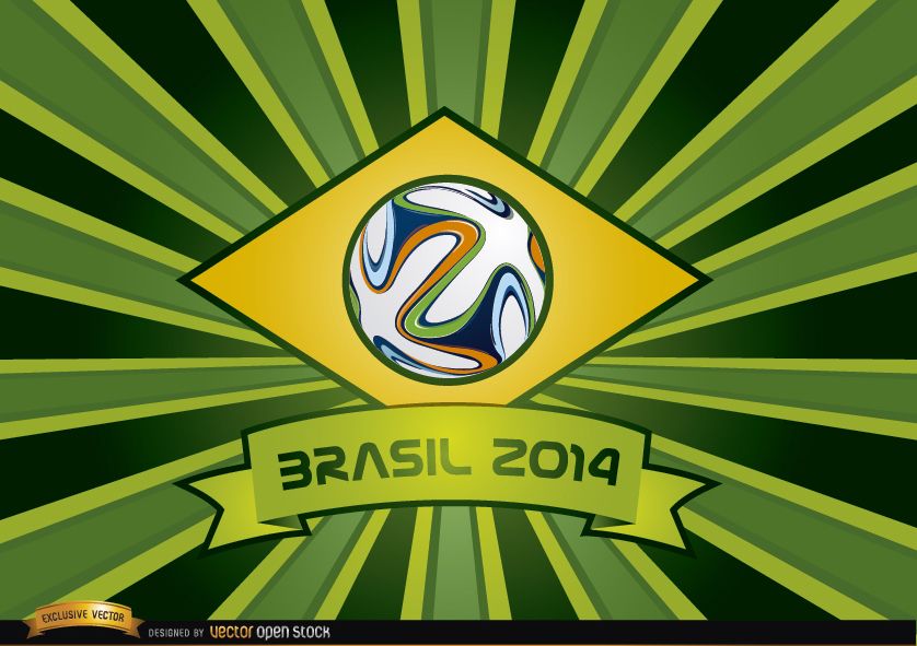 Brasil 2014 ribbon and beams background