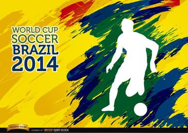 Pinceladas de la Copa Mundial de Fútbol Brasil jugador