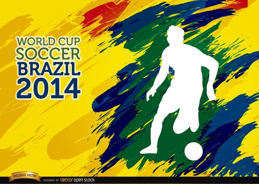 Brushstrokes World Cup Soccer Brazil player