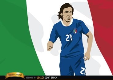 Italy footballer Andrea Pirlo with flag