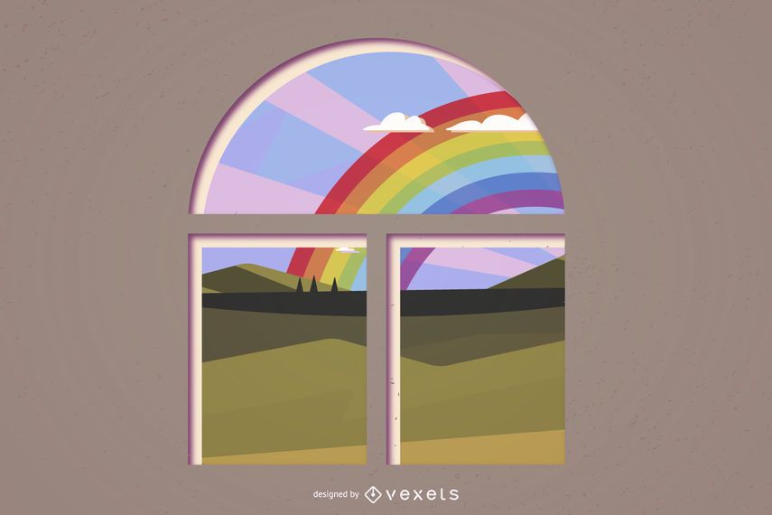 Realistischer Innenhintergrund mit Regenbogen Realistischer Innenhintergrund mit Regenbogen