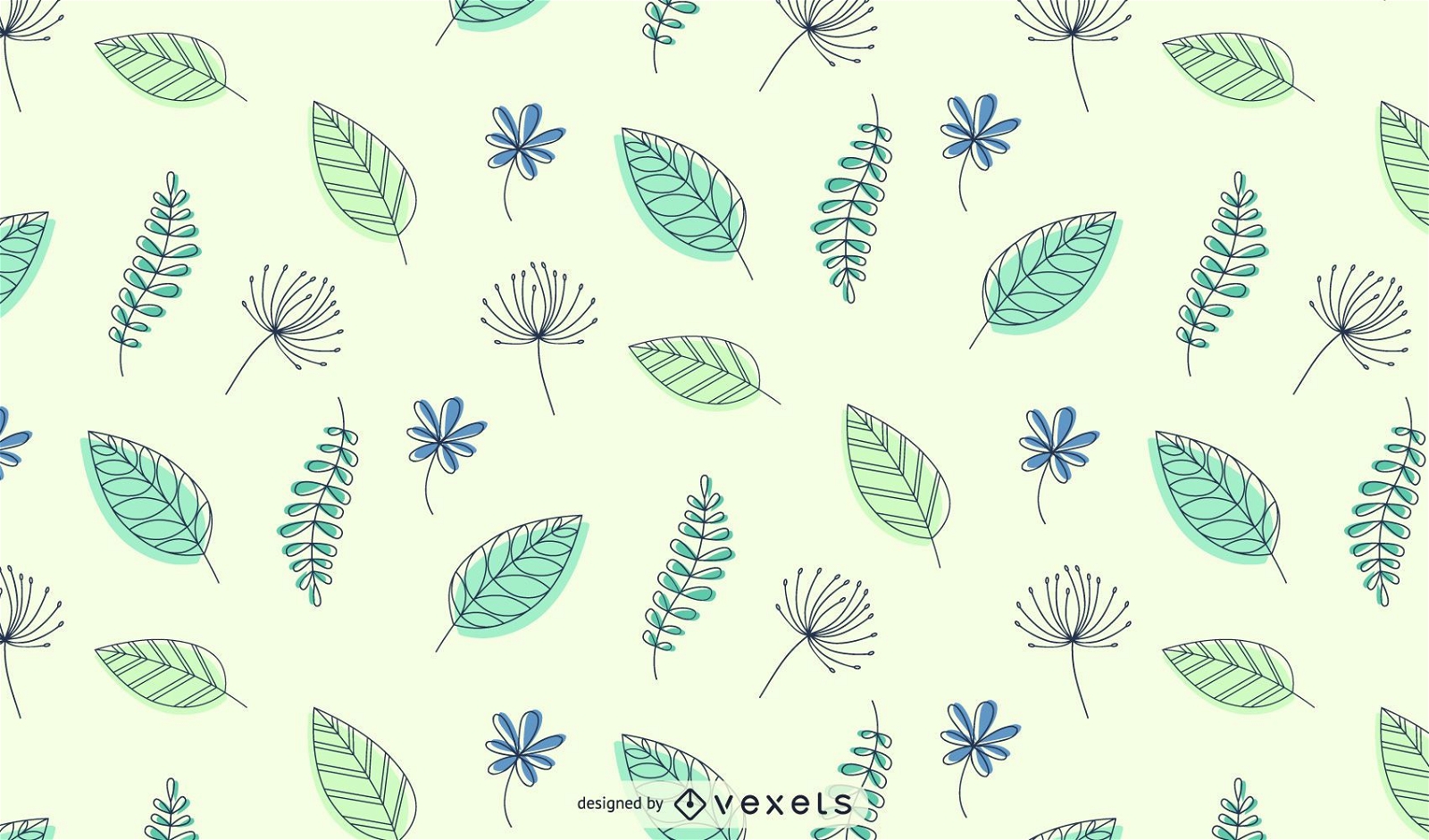Funky Style Spring Plants Background