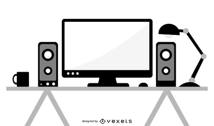 Vetor de PC desktop
