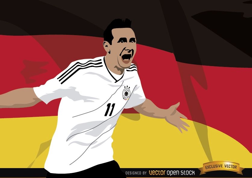 Miroslav Klose com bandeira da Alemanha