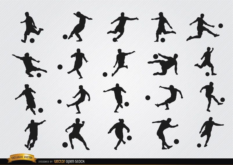 Football players silhouettes Football players silhouettes