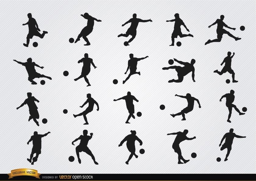 Football players silhouettes