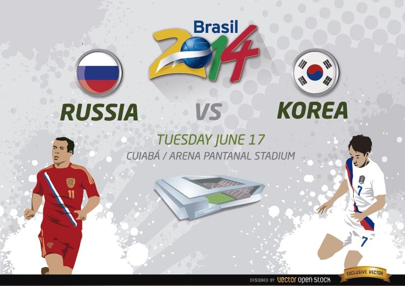 R?ssia vs. Jogo da Coreia pelo Brasil 2014