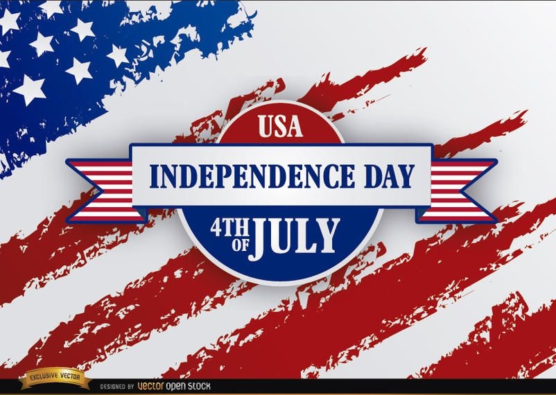 Independence Day Ribbon Grunge USA Flag - Vector Download