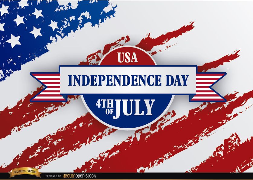 Independence Day Ribbon Grunge USA Flag Vector Download