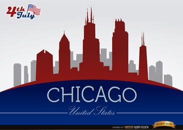 Skyline von Chicago am 4. Juli Feier