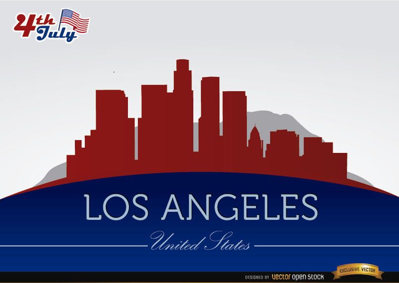Siluetas de la ciudad de Los Ángeles el 4 de julio. Siluetas de la ciudad de Los Ángeles el 4 de julio.
