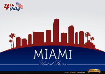 Skyline von Miami am 4. Juli Gedenken