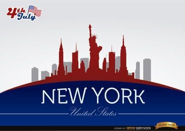 New York skyline on July 4th commemoration