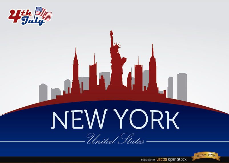 Skyline de Nueva York el 4 de julio conmemoración Skyline de Nueva York el 4 de julio conmemoración