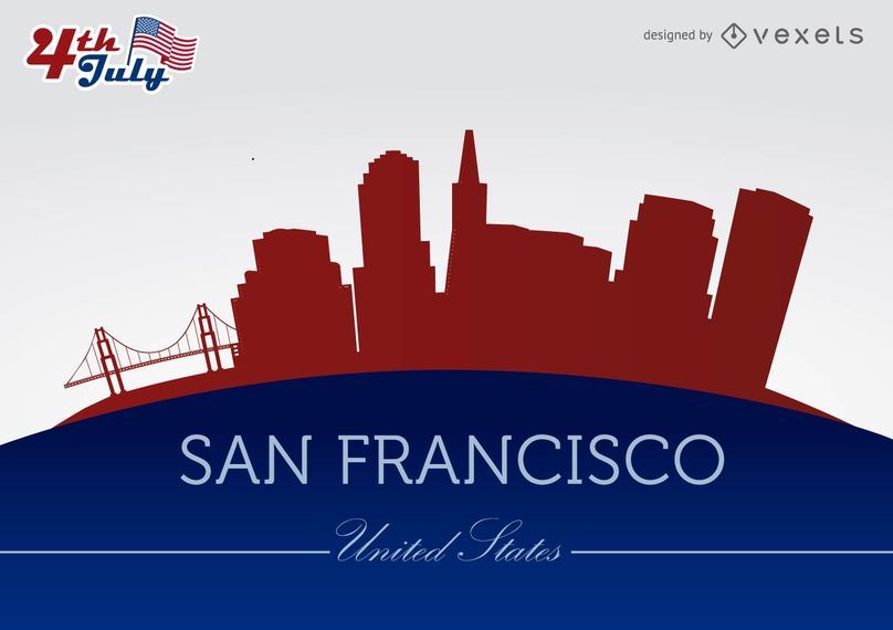 Siluetas de la ciudad de San Francisco el 4 de julio. Siluetas de la ciudad de San Francisco el 4 de julio.