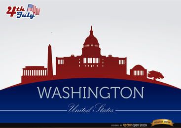 Washington Stadt Silhouetten am 4. Juli
