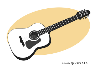 Guitarra negra y blanca trazada a mano Guitarra negra y blanca trazada a mano