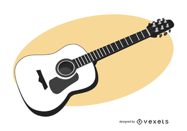 Vector de guitarra negre i blanc traçat a màVector de guitarra negre i blanc traçat a mà  