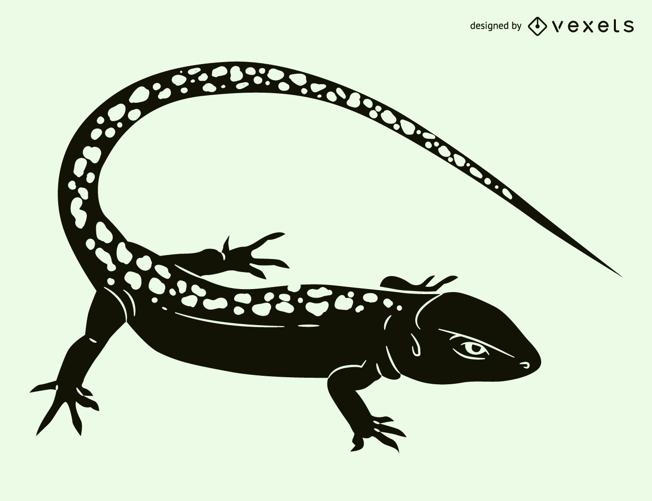 Ilustração da silhueta do lagarto