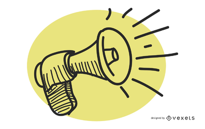 Flat Black & White Portable Megaphone Flat Black & White Portable Megaphone
