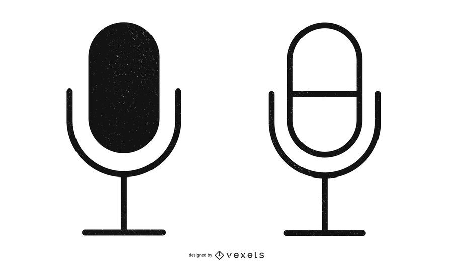 Iconic Black Abstract Microphone Iconic Black Abstract Microphone
