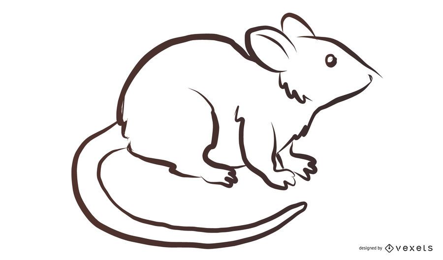 Black and White Mouse Sketch Black and White Mouse Sketch