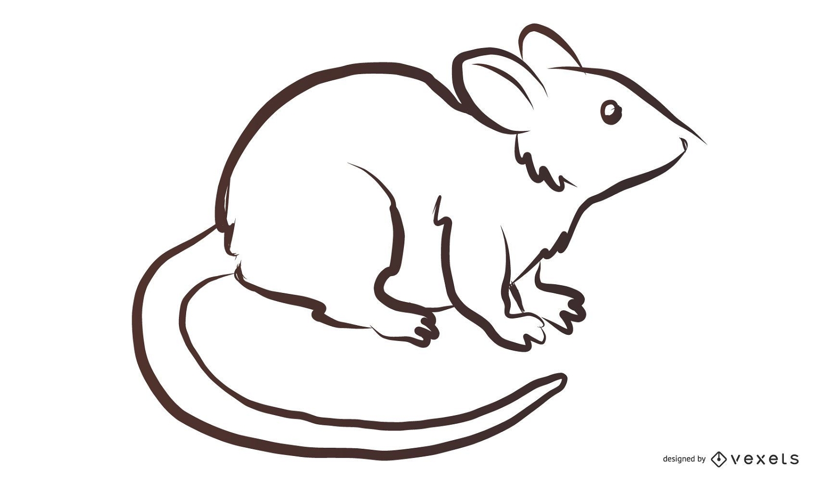 Desenho do mouse em preto e branco