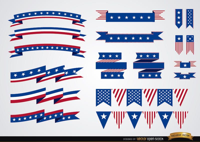 Conjunto de cintas de colores USA Conjunto de cintas de colores USA