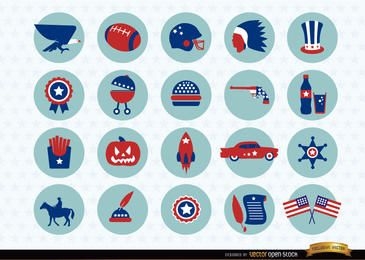 Paquete de iconos de símbolos nacionales de Estados Unidos