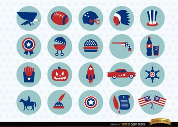 USA national symbols icons pack USA national symbols icons pack