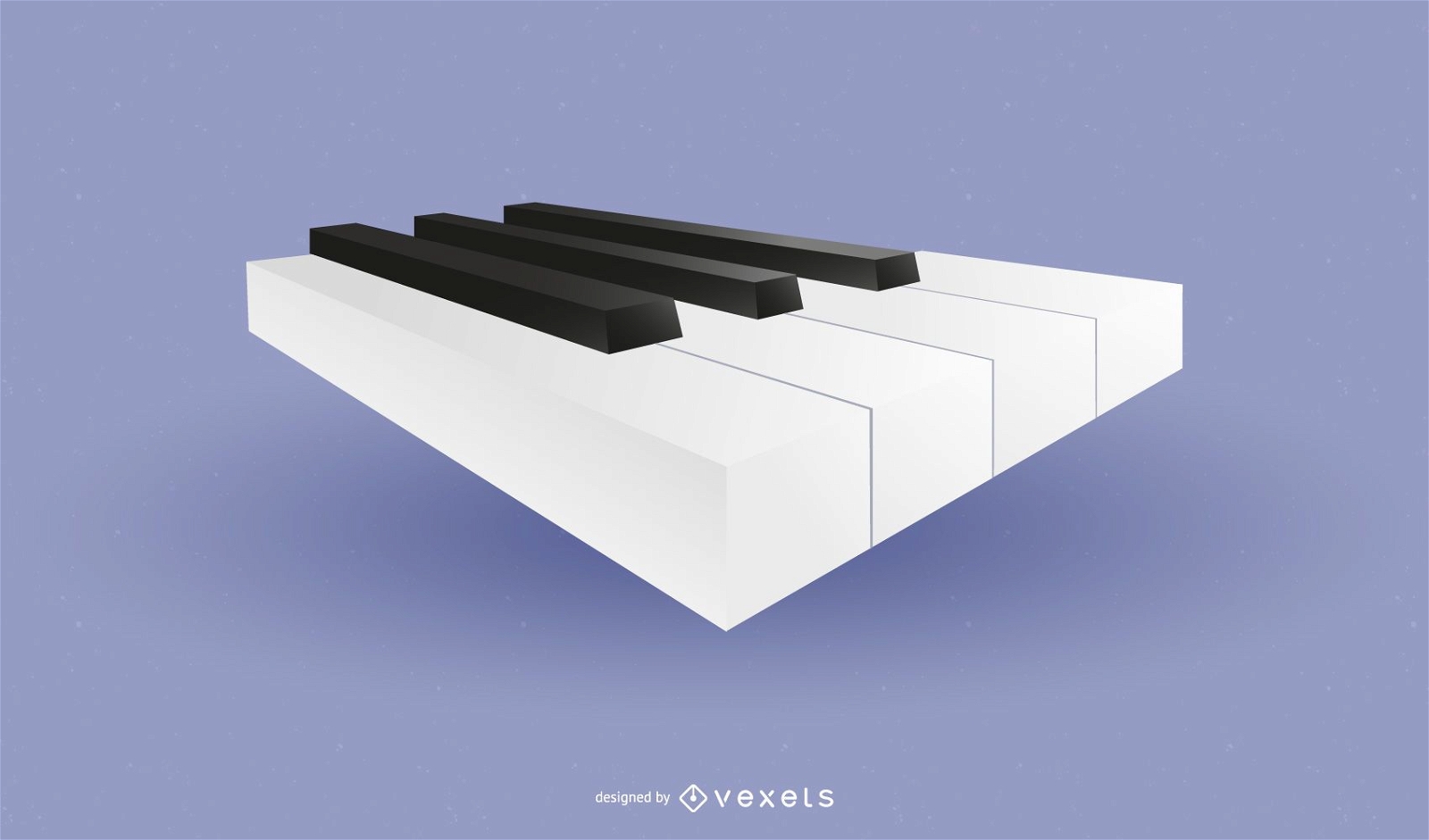 Hochglanz-Klaviertasten-Symbol in 3D