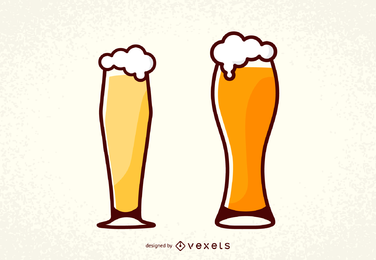 Par de vasos de cerveza de pinta alemana