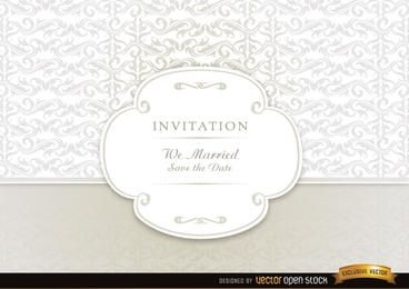 Cartão de convite de casamento de redemoinhos vintage