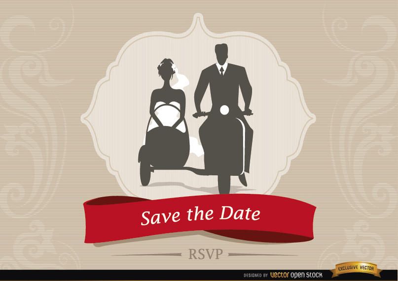 Wedding invitation with Sidecar Couple Wedding invitation with Sidecar Couple