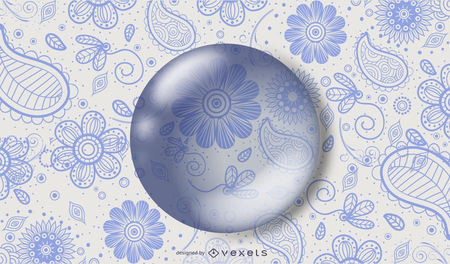 Kids Drawn Floral Pattern Water Drop Kids Drawn Floral Pattern Water Drop